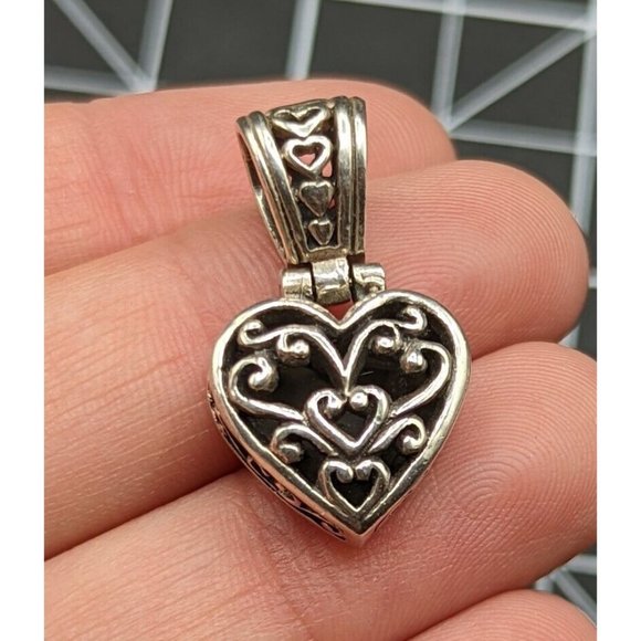 Sterling Silver 925 Openwork Swirl HEART Love Symbol PENDANT - Picture 1 of 11